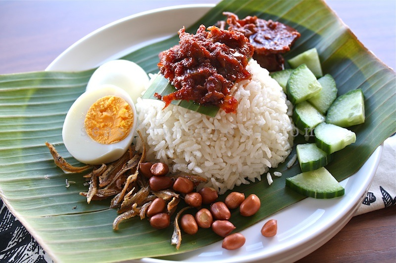 Nasi Lemak With Sambal Anchovies & Quail Eggs