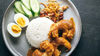 Nasi Lemak with sambal Prawn