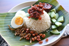 Nasi Lemak With Sambal Anchovies & Quail Eggs