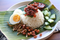 Nasi Lemak With Sambal Anchovies & Quail Eggs